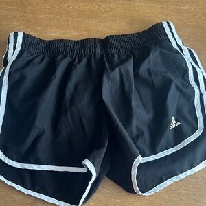 adidas Black Athletic Shorts with White Trim
